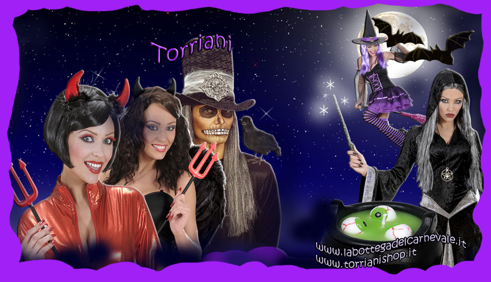 Negozio Torriani La Bottega del Carnevale vendita accessori Halloween e horror per la notte delle streghe