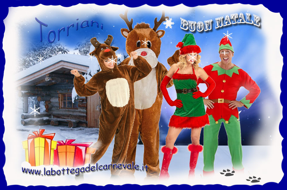 Costumi da Babbo Natale, costumi da Elfo, costumi da renna per Lui e per Lei