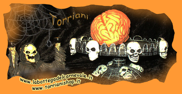 Torriani: portafrutta horror,cervello finto, candelabro